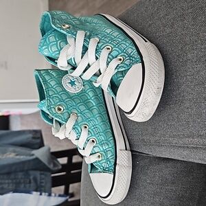 Girls Converse Mermaid High Tops Size 8